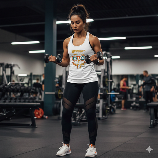 Looking out Women’s Tank – Philippians 2:4 fitted racerback tank